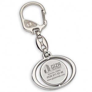 Promosoft PS1502-FM Dönerli Oval Baskılı Promosyon Anahtarlık