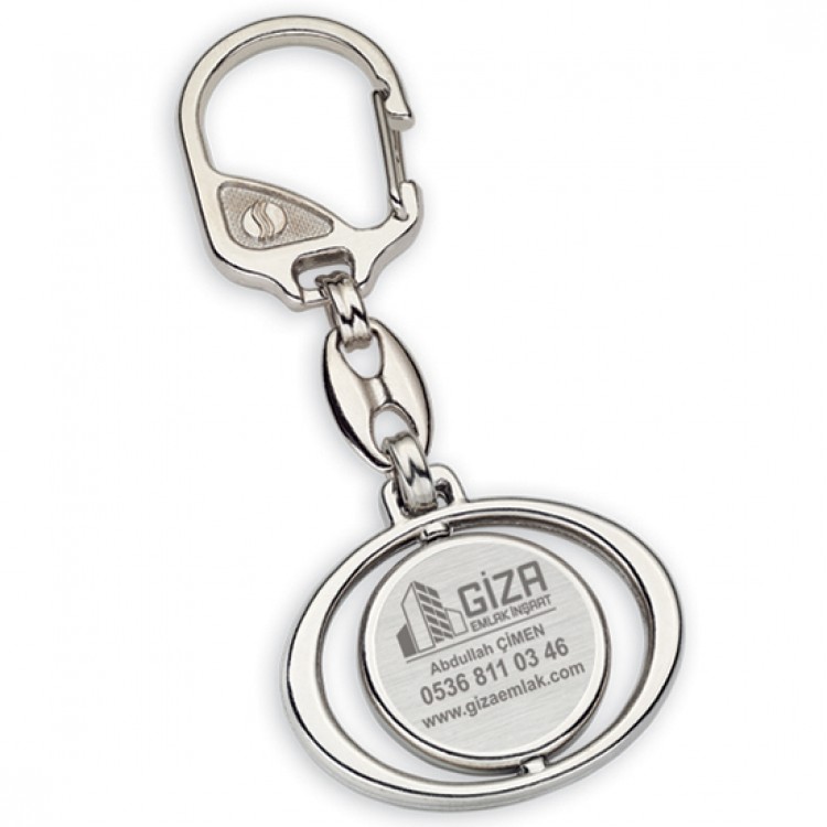 Promosoft PS1502-FM Dönerli Oval Baskılı Promosyon Anahtarlık