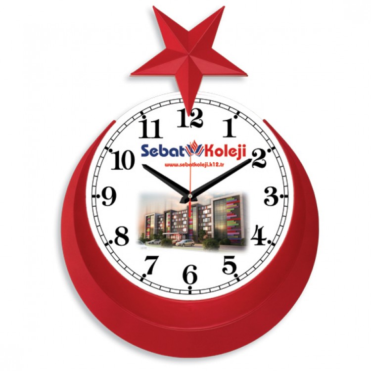 Promosoft PS355 KD- BASKILI HİLAL DUVAR SAATİ