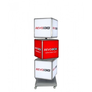 RevoBox RS315 Işıklı 360° Dönen Tabela Ledbox 3 Katlı 40x150cm