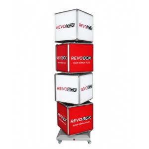 RevoBox RS419 Işıklı 360° Dönen Tabela Ledbox 4 Katlı 40x190cm