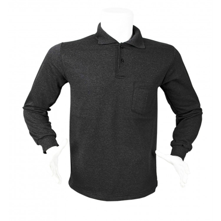 Polo Yaka Sweat Uzun Kollu Gri Polo Yaka Sweat Uzun Kollu Gri