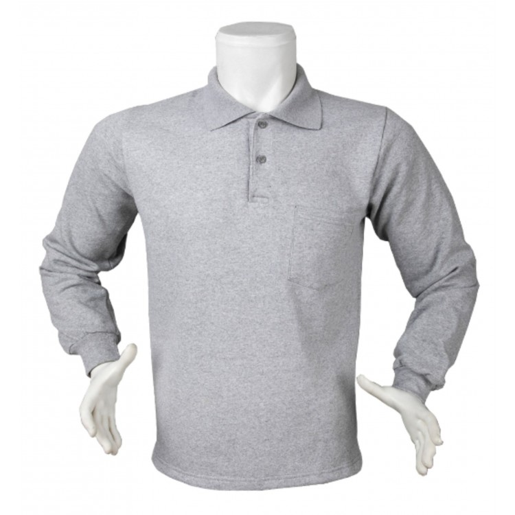 Polo Yaka Sweat Uzun Kollu Gri Polo Yaka Sweat Uzun Kollu Gri